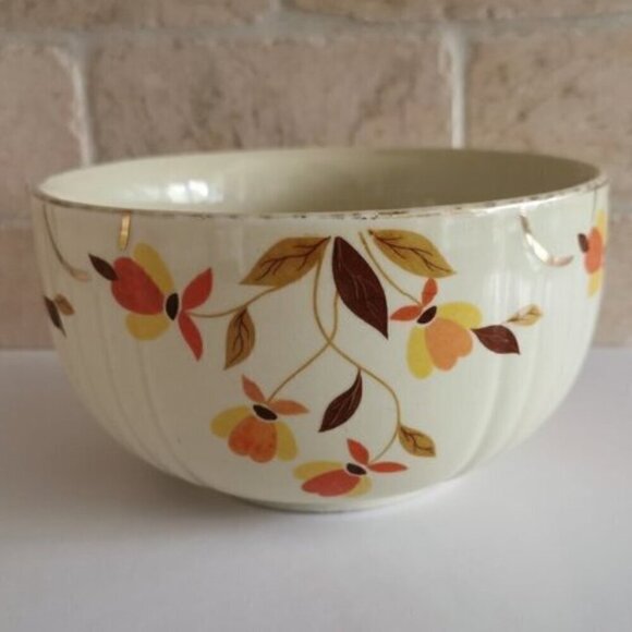 Autumn Leaf 6" Mixing Bowl Vintage Hall Ceramic Leaves Fall Vibes Decor - Picture 1 of 6